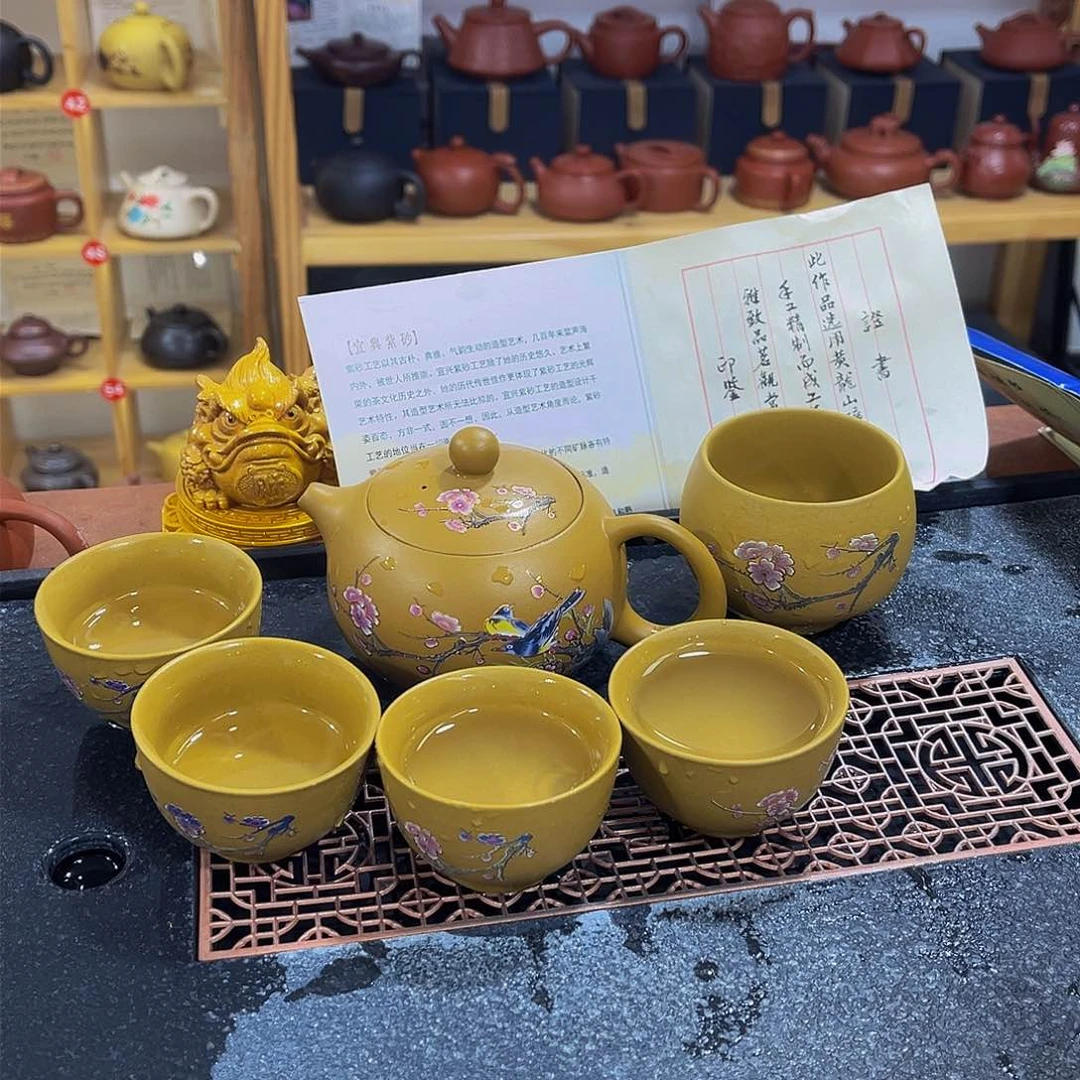 紫砂茶案紫砂壶一壶5杯