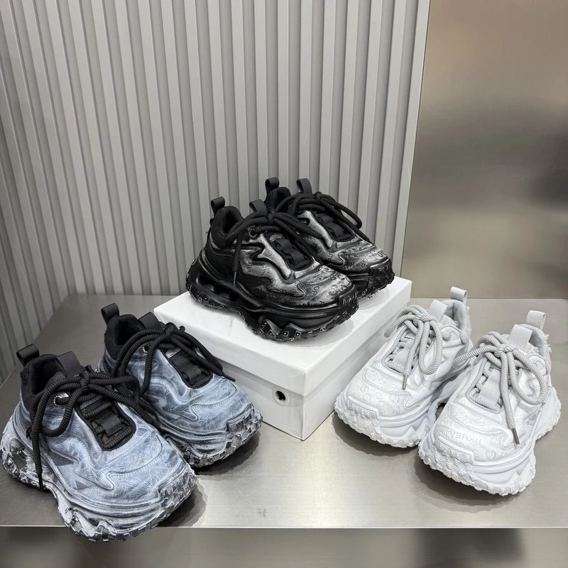 个性复古压花老爹鞋女2025秋榴莲底运动休闲鞋商场同款小个子增高