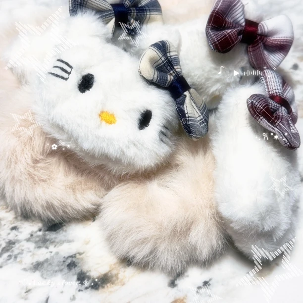 秋冬必备甜美日韩女法式少女风卡通风毛绒发圈头饰