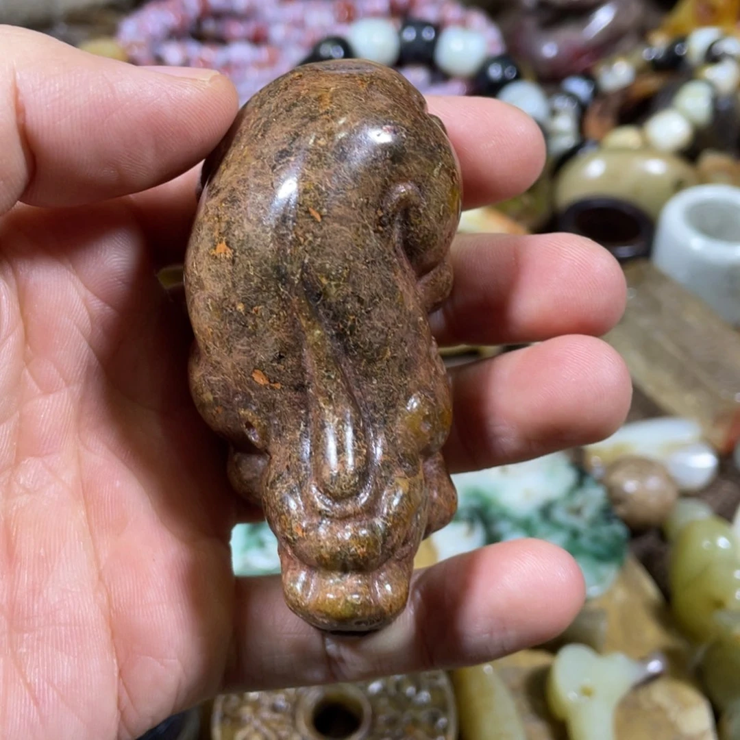 和田玉吊坠(不含链)足铂镶嵌