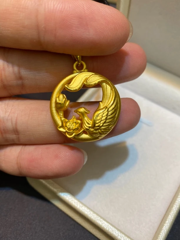 足金999凤凰吊坠➕6金珠