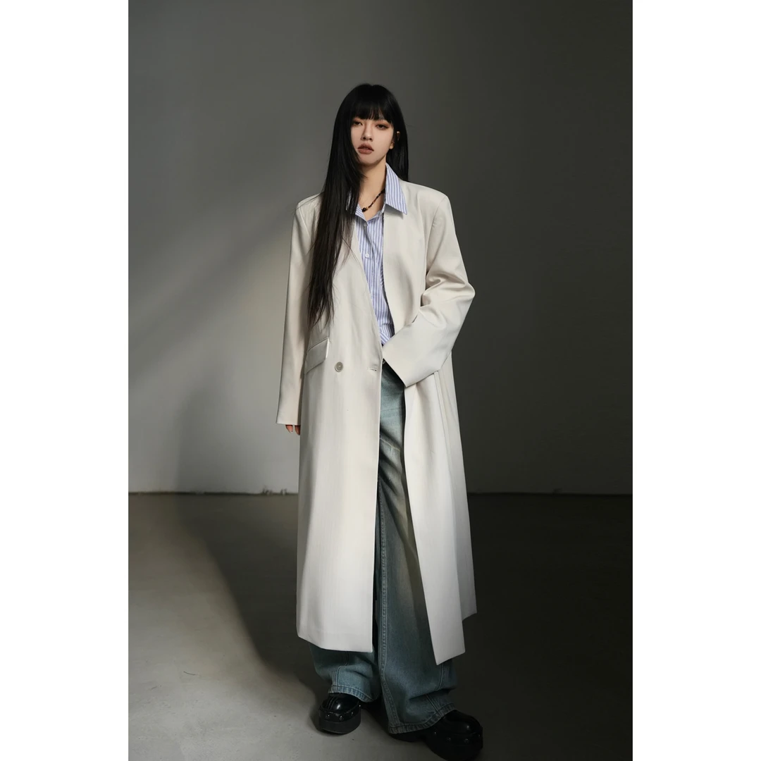 呆毛DM.FACTORY【威林顿访客】春季新款简约长款西装外套DMJ3422