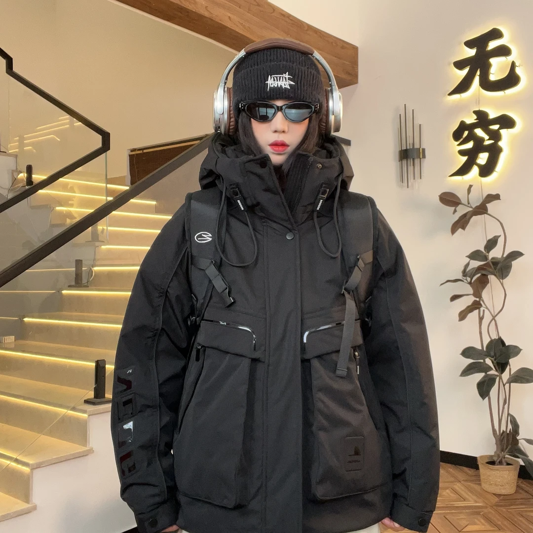 【无穷山系】冬季防寒服防风保暖连帽时尚潮流宽松百搭外套82558