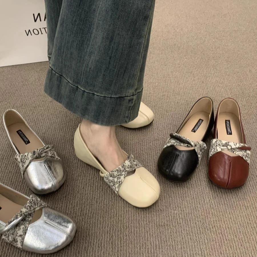 复古圆头温柔风晚晚鞋百搭不累脚内增高玛丽珍鞋子浅口芭蕾单鞋女