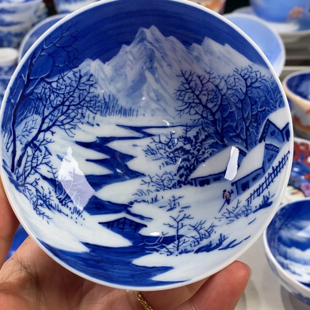 青花雪景主人杯杯