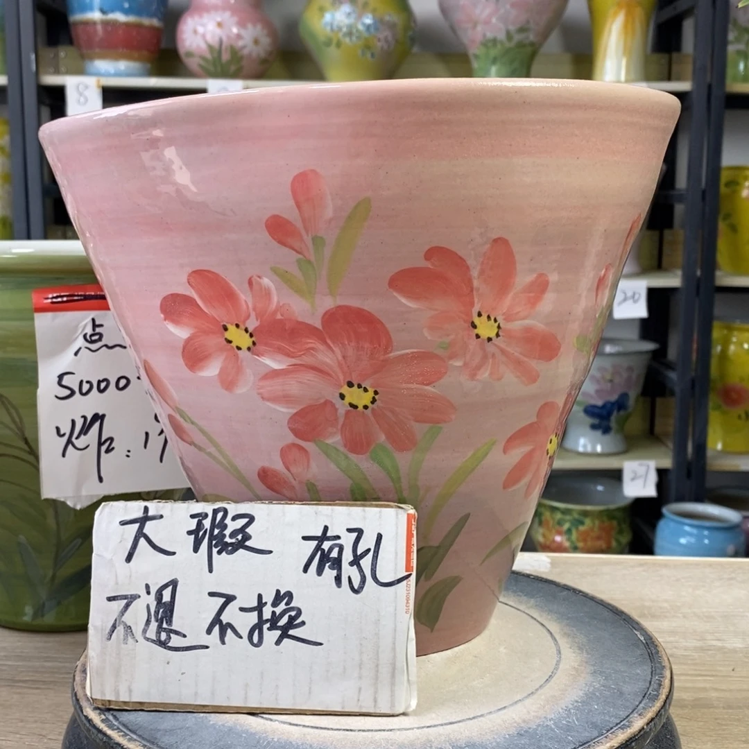 景德镇手工手绘陶瓷花盆