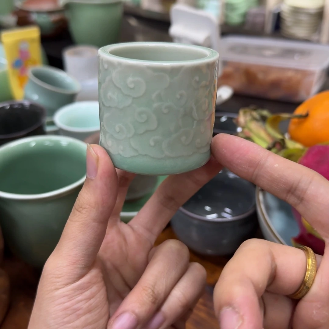 龙泉青瓷茶具微瑕6348