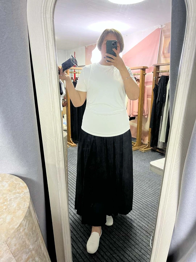 0239拼接圆领纯色短袖黑色休闲修身T恤修身小众夏季显瘦宽松百搭