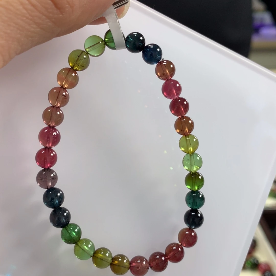 碧玺手链未镶嵌6.4毫米左右