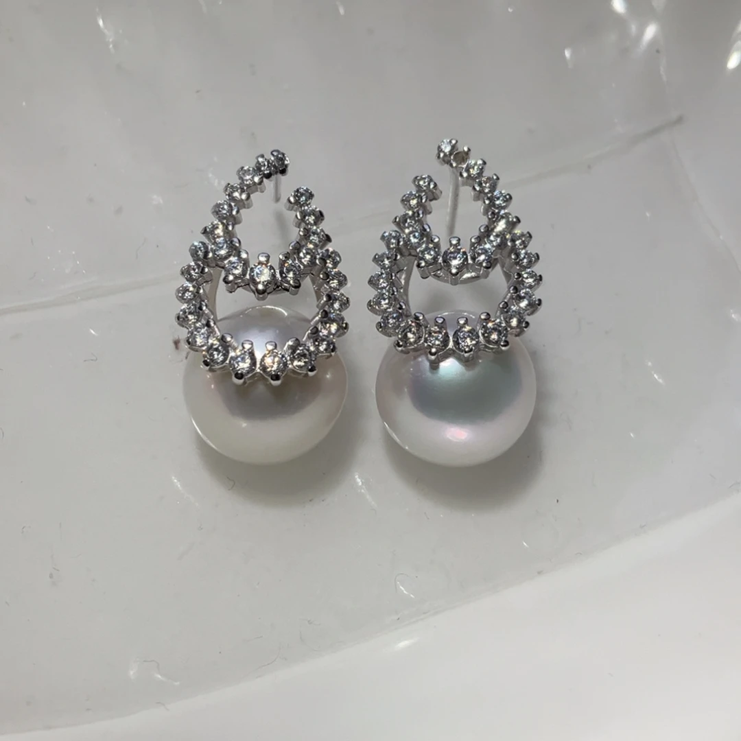 耳饰淡水珍珠银S925镶嵌