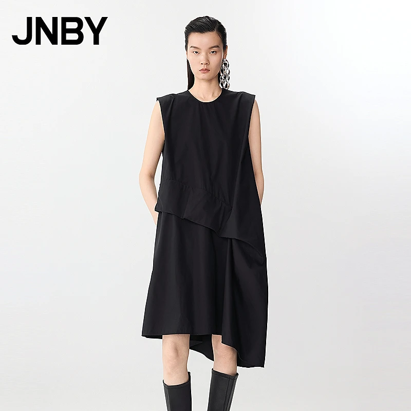 【商场同款】JNBY/江南布衣25夏新品连衣裙无袖圆领宽松5P4G10080