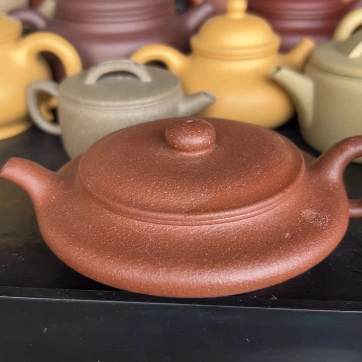 紫砂茶壶大瑕疵扁壶150cc
