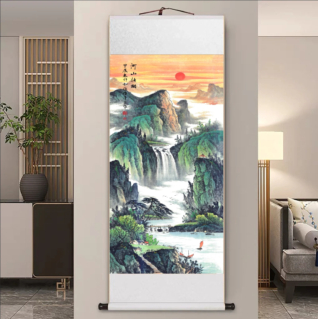 【现代高清微喷装饰画】河山壮丽（宽47，高140）