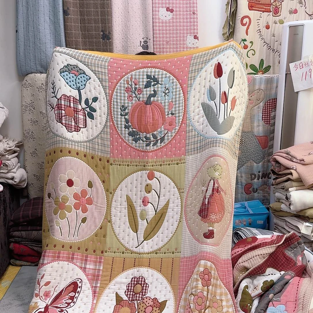 棉1.5/2蓝灵花泡芙被