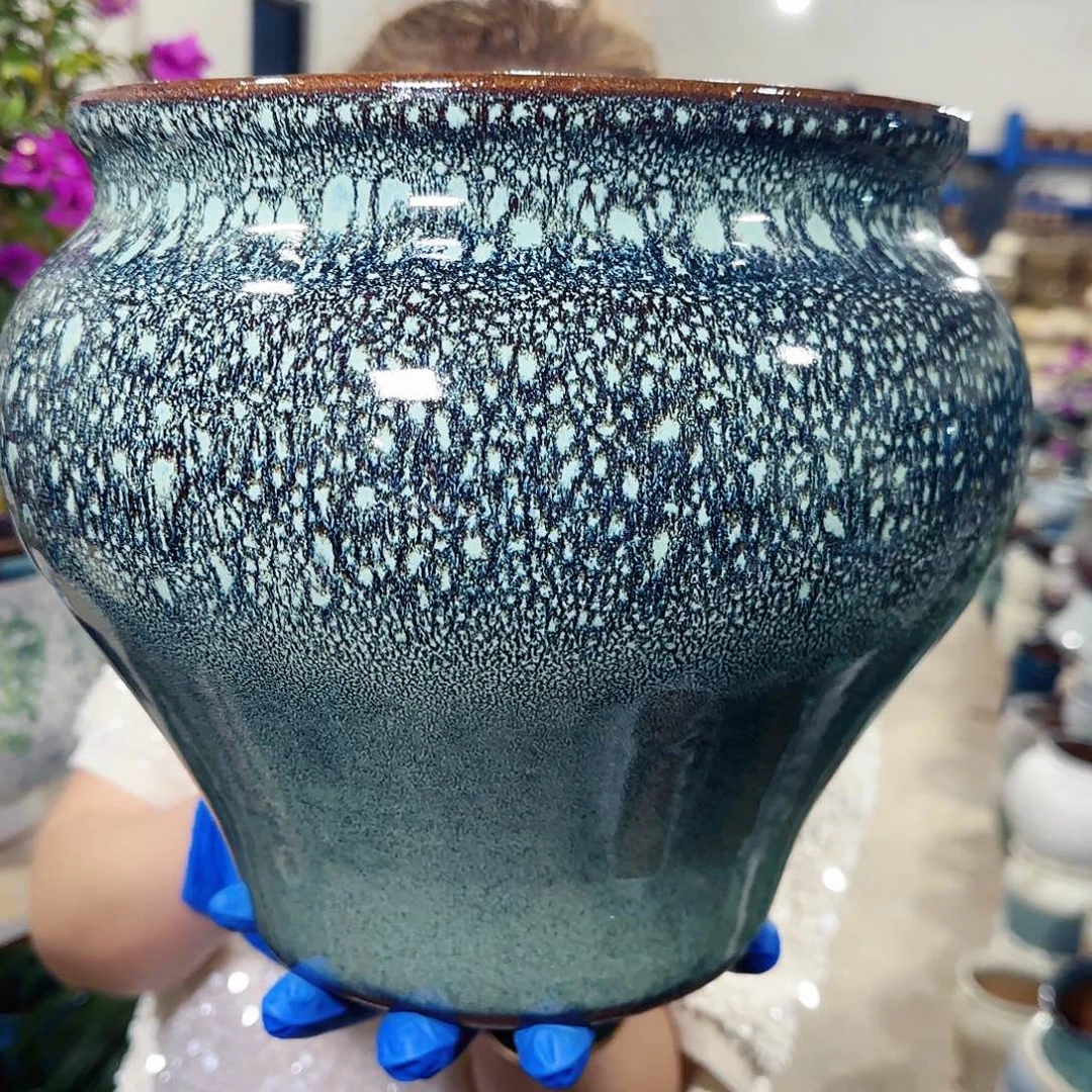 紫砂花盆高24口23