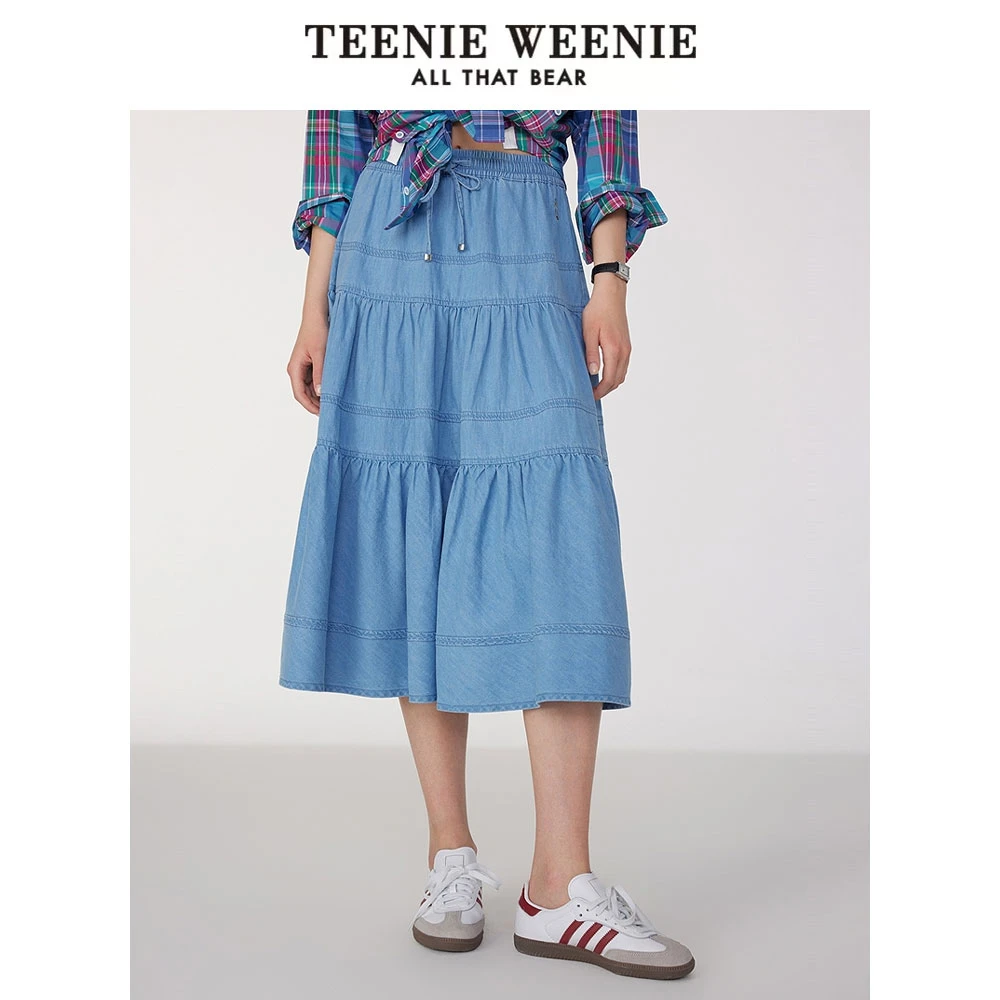 TeenieWeenie小熊女牛仔半身裙25复古时髦丹宁蛋糕裙TTWJ252504T