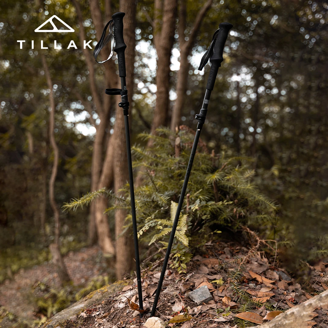 超轻量折叠登山杖3K碳纤维铝合金户外徒步手杖男女爬山拐杖