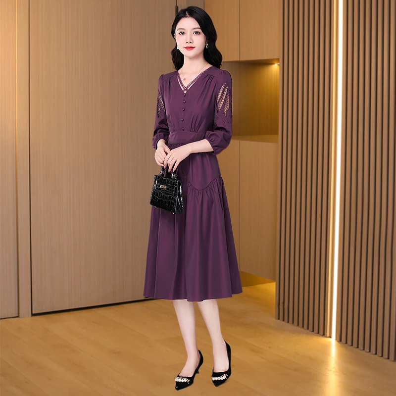 【尚缇歌】紫色轻奢小众女装连衣裙2025新款春喜婆婆喜妈妈结妈妈装