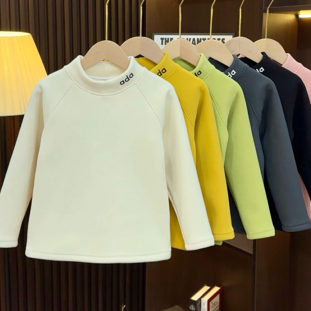 加厚儿童羊毛蚕丝双面绒打底2025年新款冬季中大童保暖上衣25831