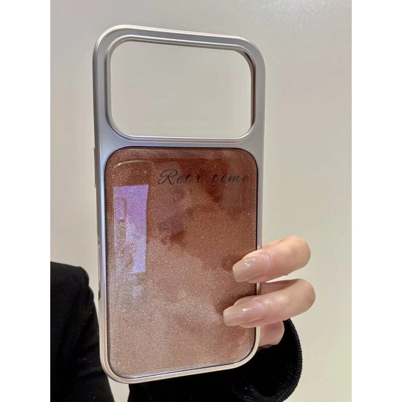 趣味咖色黄昏星空英文适用于iphone17pr苹果16手机壳15p新款14pro