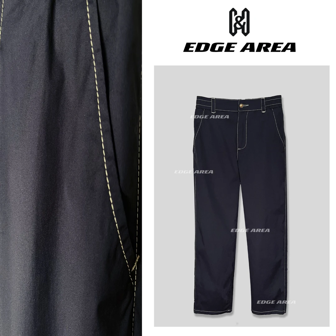【EDGE AREA】高奢拉*达早秋新款明线设计重工车线直筒裤松紧腰712