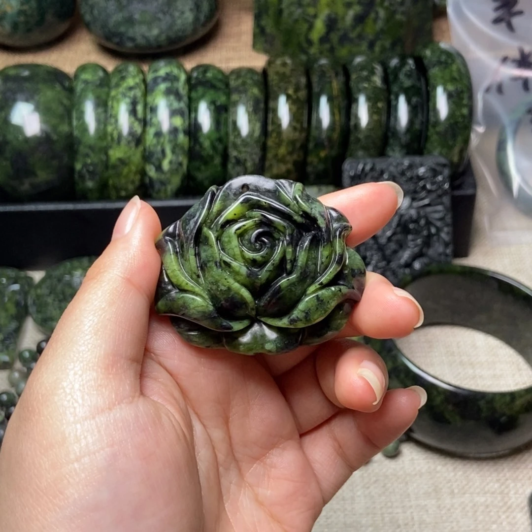 蛇纹石玉手链未镶嵌李*圆