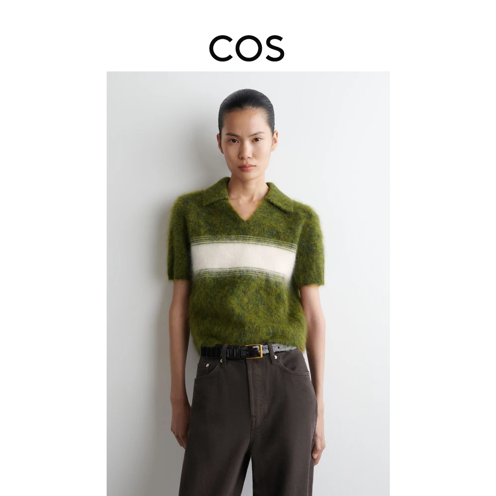 COS女装 标准版型马海毛混纺Polo针织衫2025秋季新品1304066001