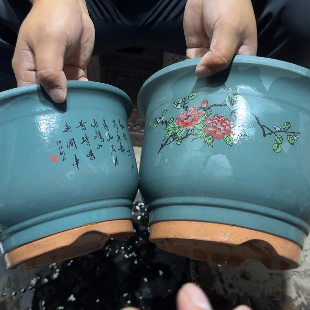 紫砂花盆口径23高17口20高度14