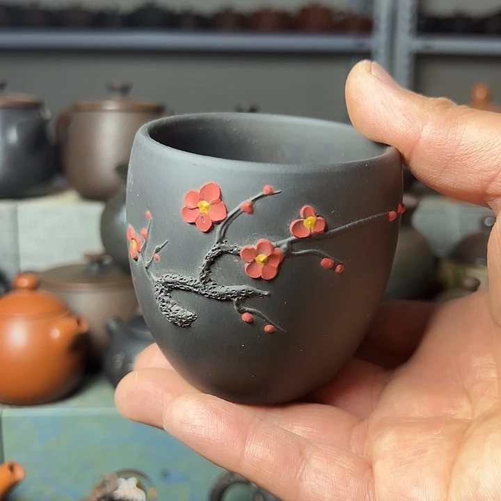 万****由建水紫陶梅花主人杯特价