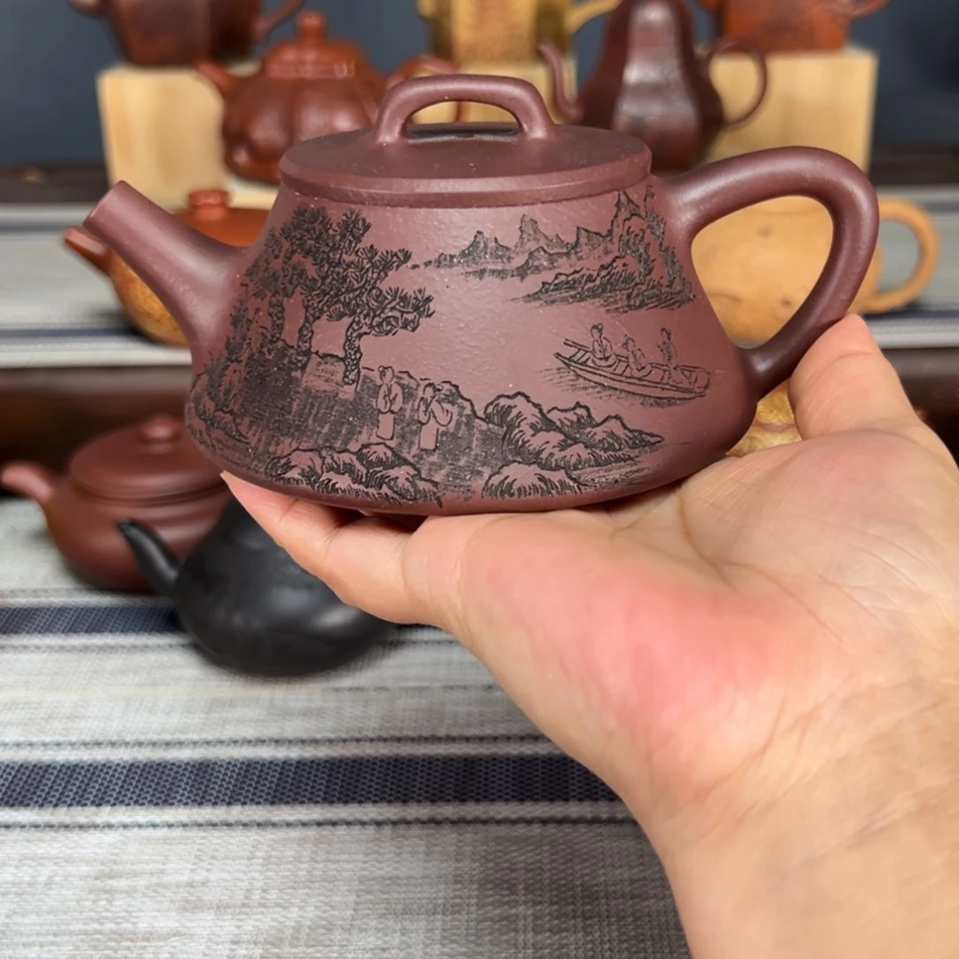 茶壶紫砂天*础瓢紫泥240毫升