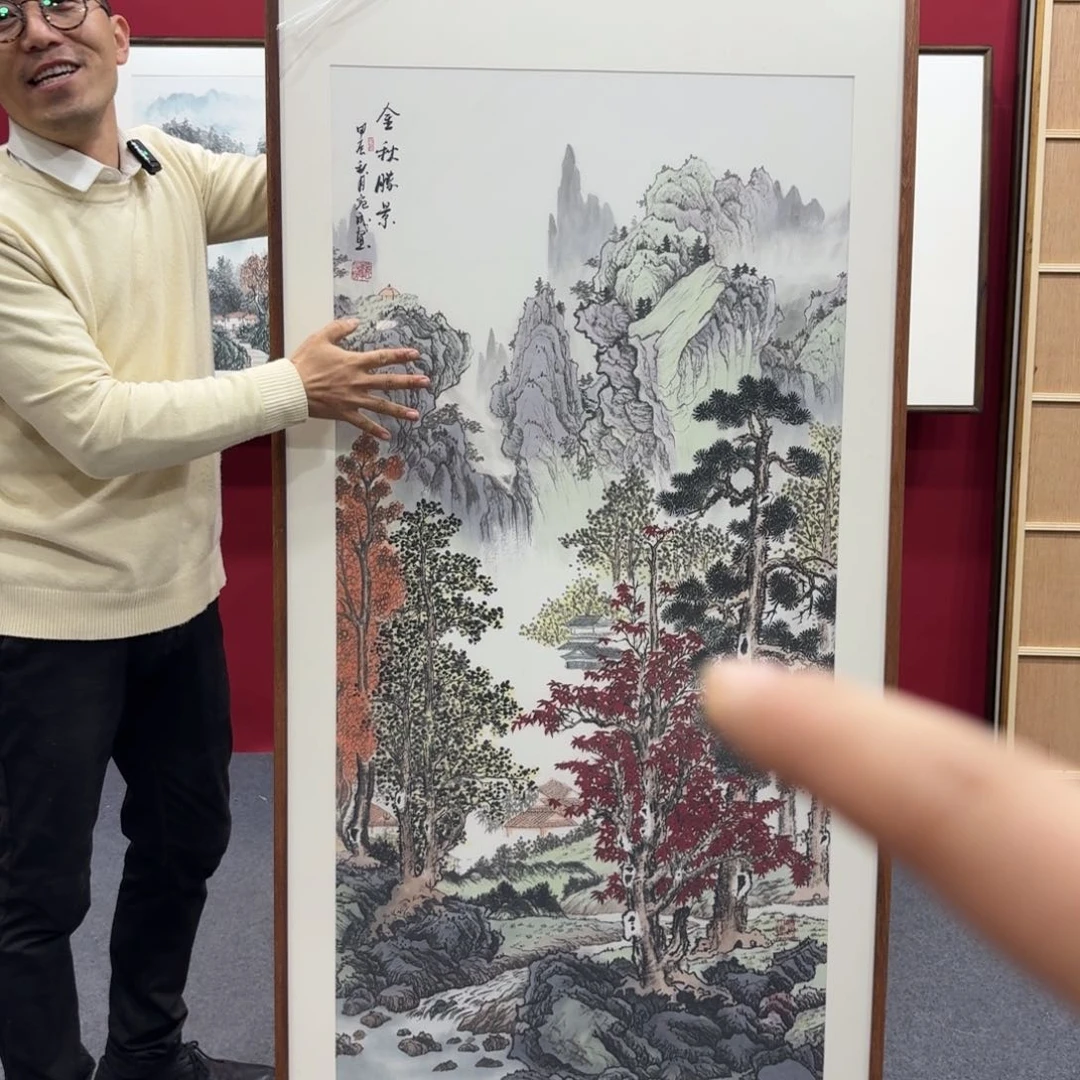 国画带框绘画160/80尺寸