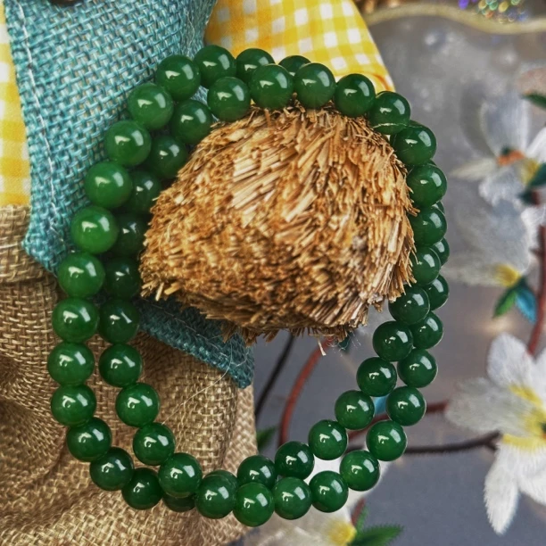 【汉韵轩珠宝】天然和田碧玉女神链XL5022约8mm