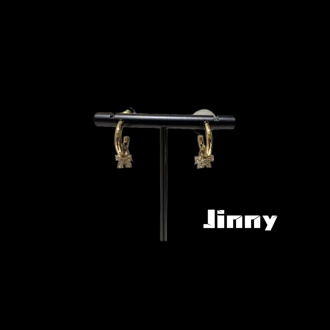 铜合金合成锆石耳饰 【jinny】经典百搭挂钩耳环