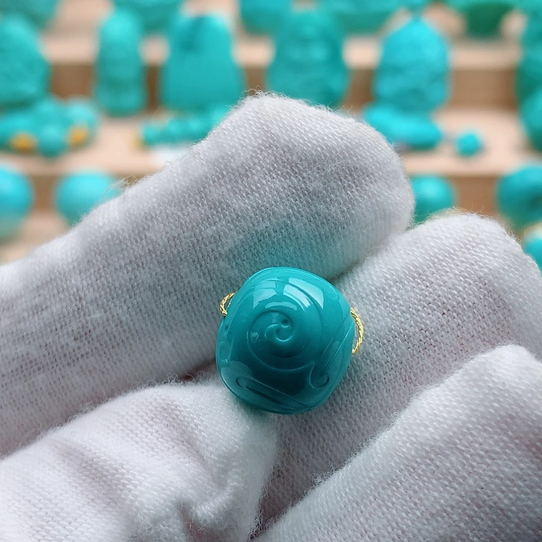 绿松石未镶嵌博古纹