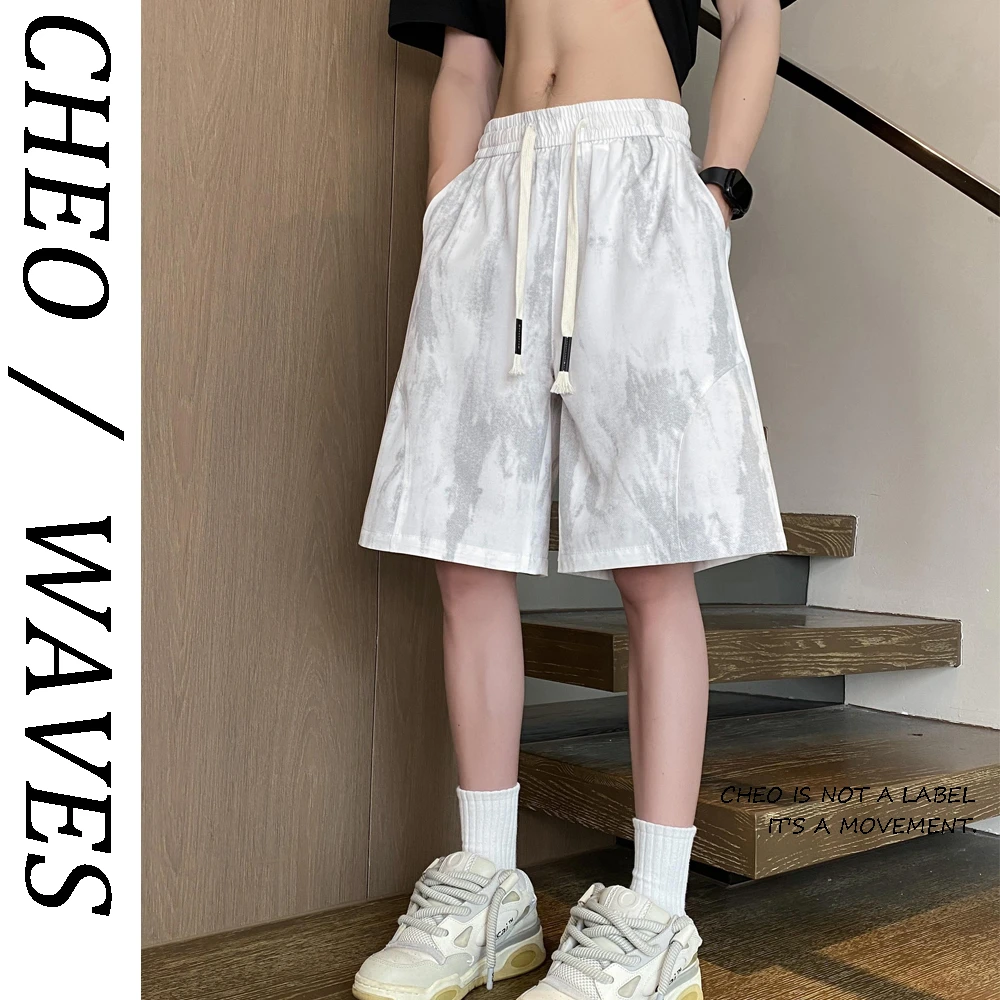 CHEO/ ins潮牌扎染美式休闲短裤男士夏季宽松运动百搭直筒五分裤