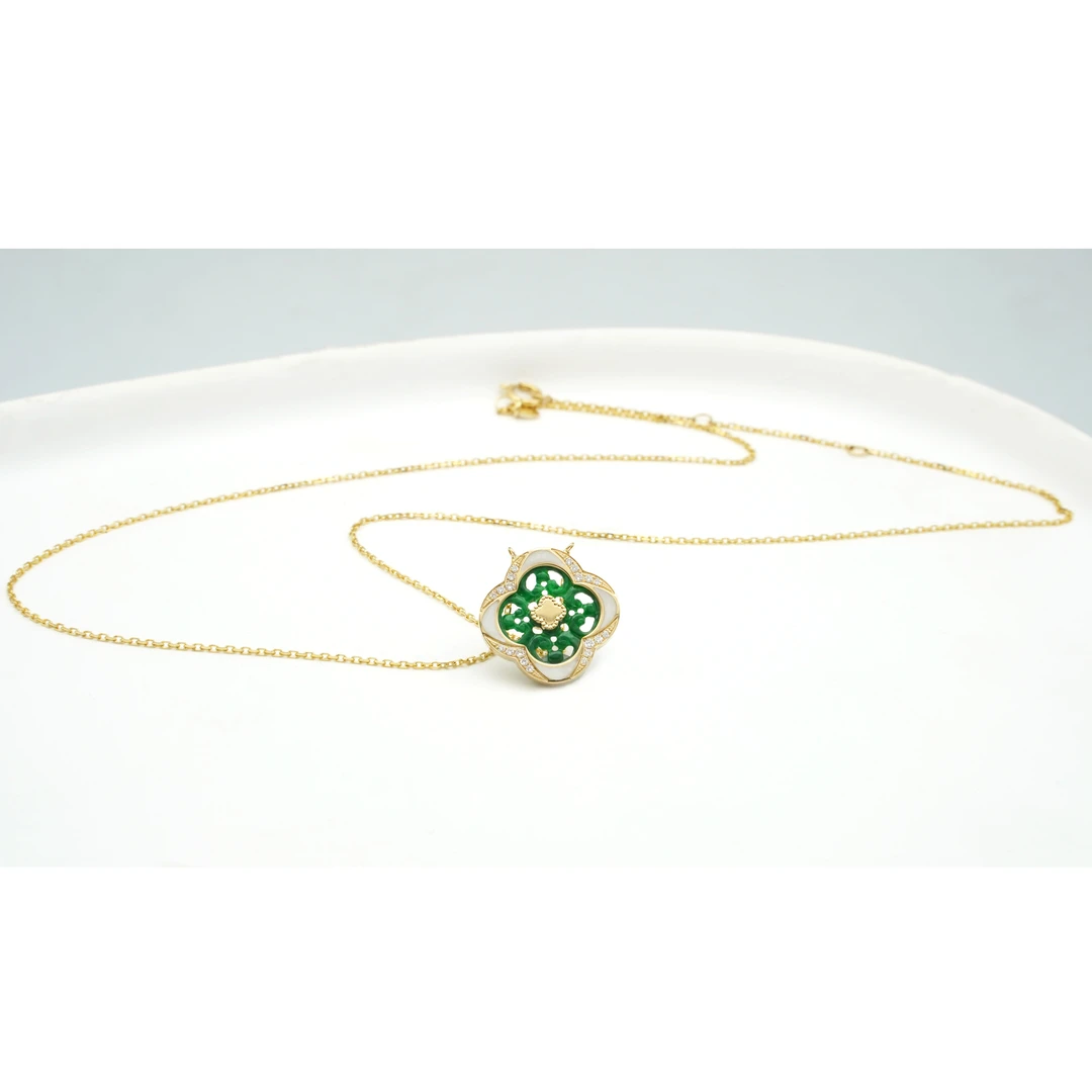【幸运女神-小】G18K翡翠项链P11202338