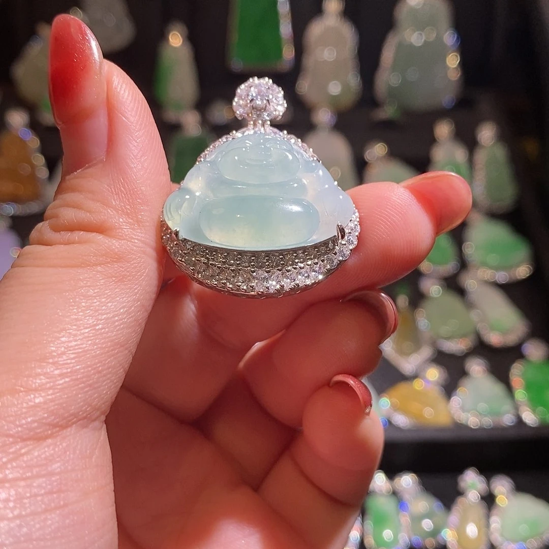 颈饰银S925镶嵌翡翠天然翡翠