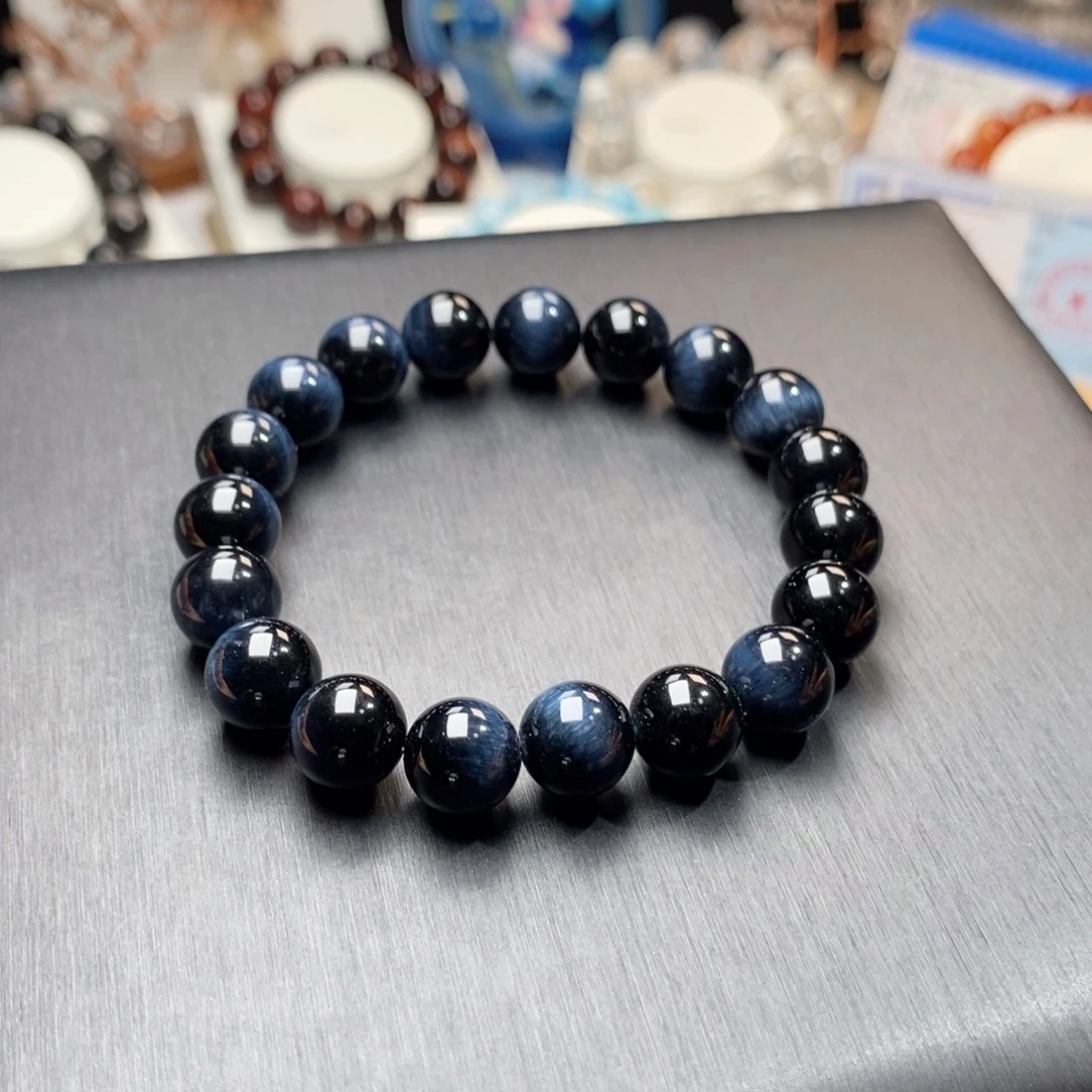 石英质玉未镶嵌手链蓝虎眼石10+