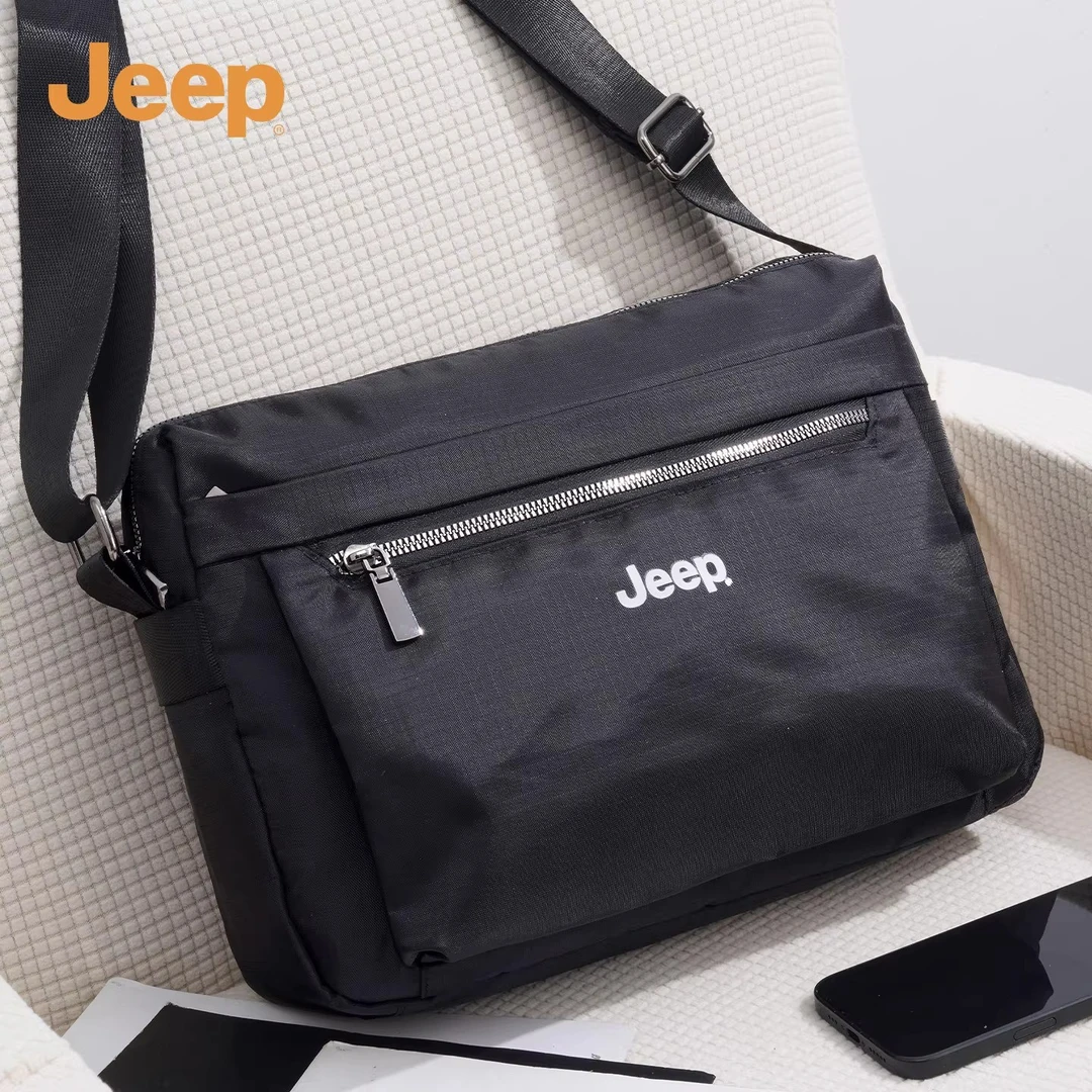 JEEP男士斜挎包大容量单肩包男款轻便通勤外出便携挎包横款男包新
