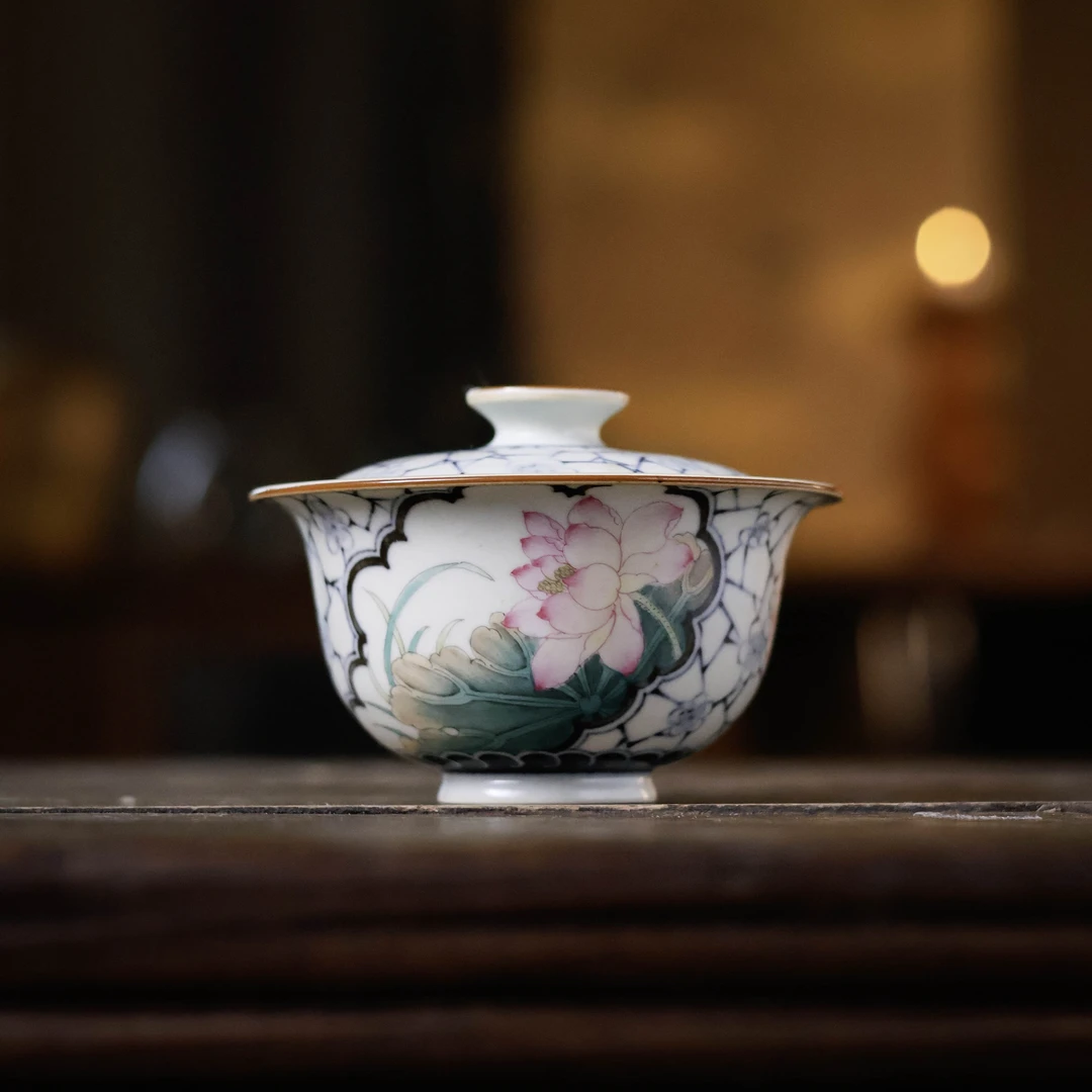 【陶珊居】冰清玉合盖碗（霖溪0086）