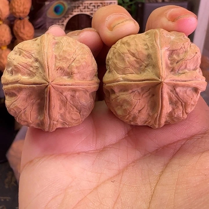 胖***妹吊坠文玩核桃金蟒四棱37