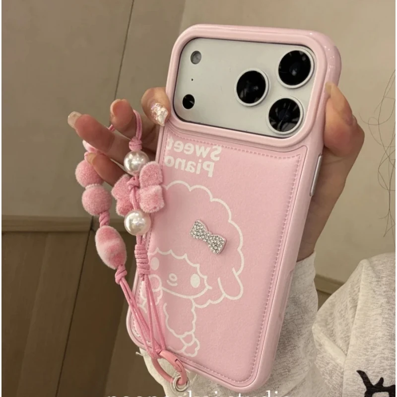 可爱少女粉底美乐蒂插画适用苹果17promax手机壳iphone16pro新款