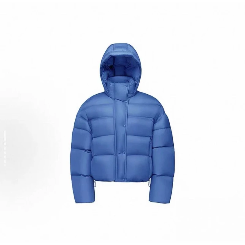 2025新款户外时尚冬季保暖短款泡芙连帽羽绒服女款