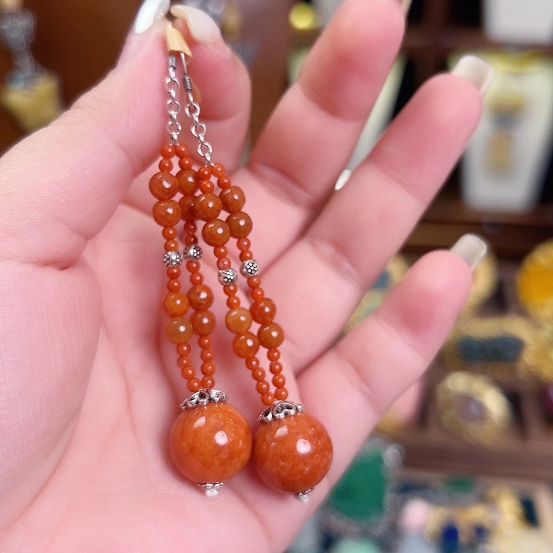 翡翠未镶嵌挂件耳环