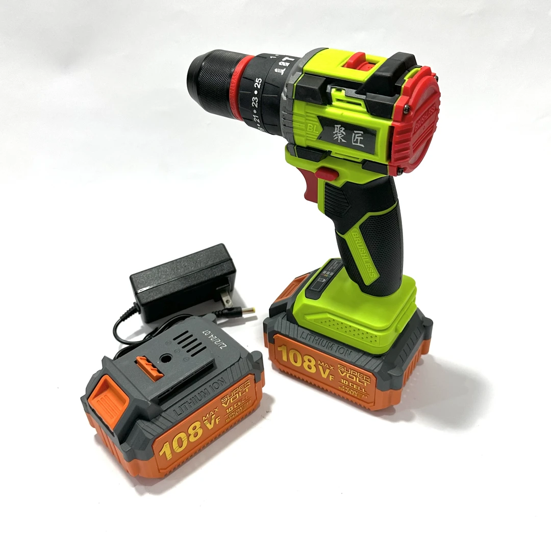 大钢炮无刷冲击锂电钻多功能螺丝刀可敲击冲击锂电钻套装充电器