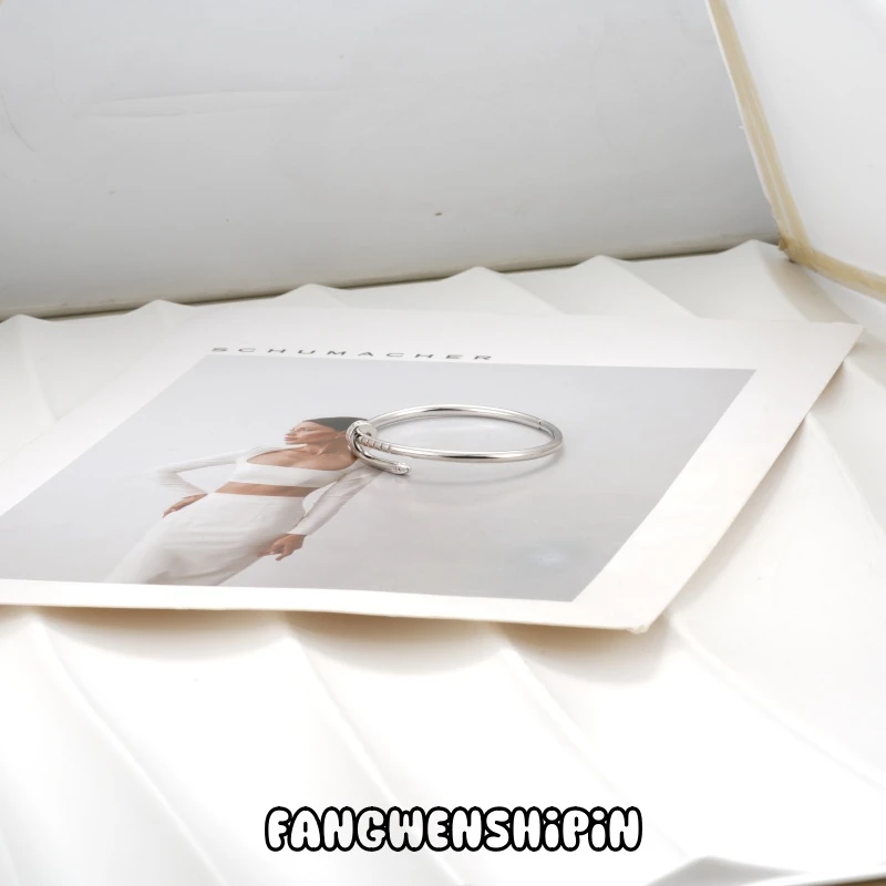 铜合金合成锆石手镯 手镯光面气质小众CNC工艺1246（圈口58mm)