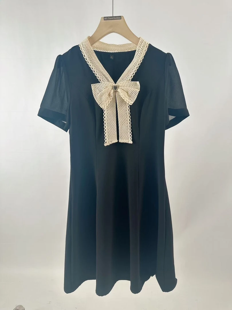 【JX1281领带气质裙】麦多多专属2025时尚百搭洋气夏季中长款连衣裙