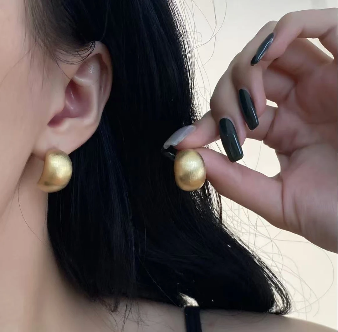 铜合金耳饰 【Q103】复古女简约风欧美复古风耳钉前后两戴耳饰小众