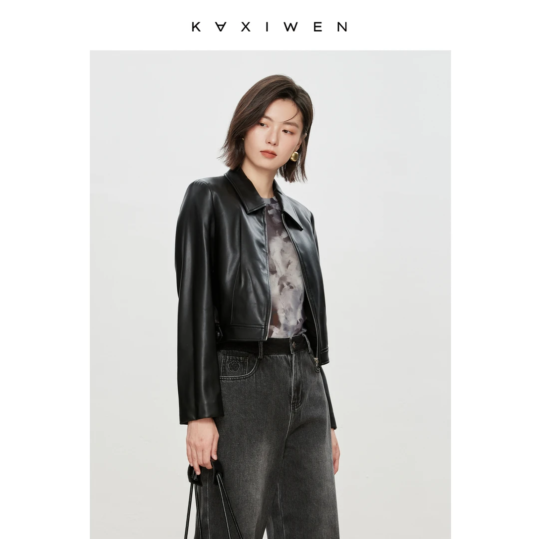 时尚帅气设计感皮衣百搭休闲外套X08AWS3608