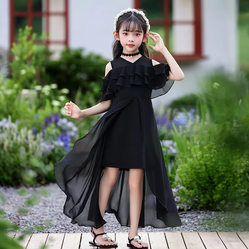 女童夏装连衣裙2025新款公主裙小女孩洋气漂亮裙子雪纺长款童装裙